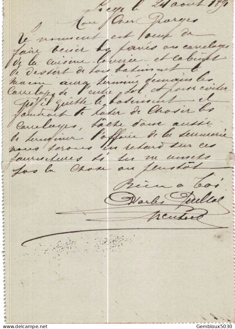 Carte-lettre N° 46 écrite De Liège Vers Liège - Cartes-lettres