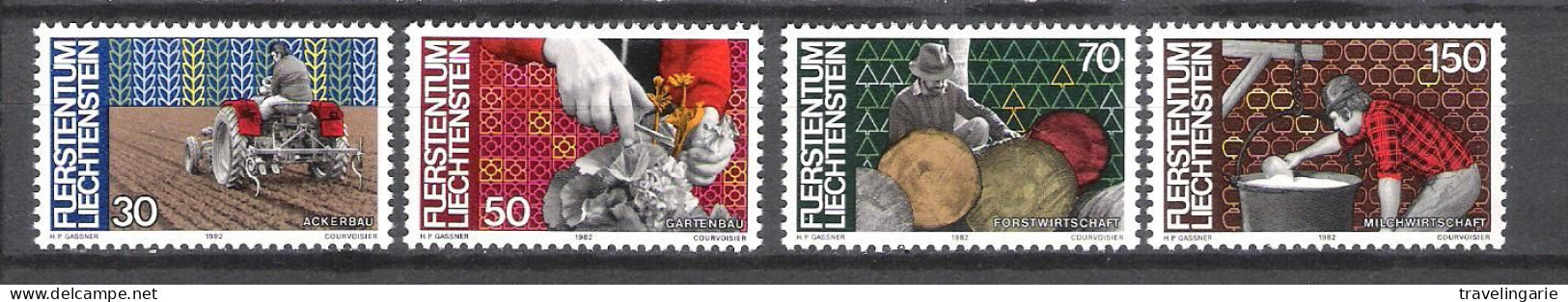 Liechtenstein 1982 Men And Work; Economy - Tractor MNH ** - Other (Earth)