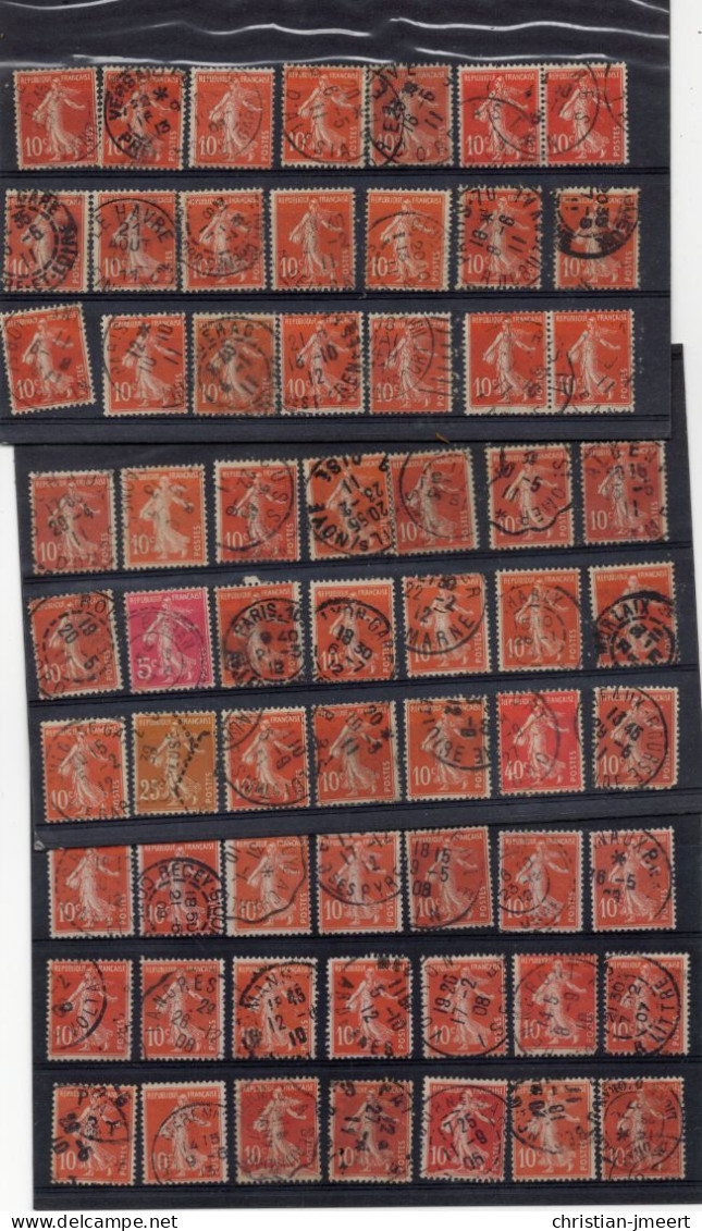 France  Type Semeuse 63 Timbres Pour Recherches - 1906-38 Sower - Cameo