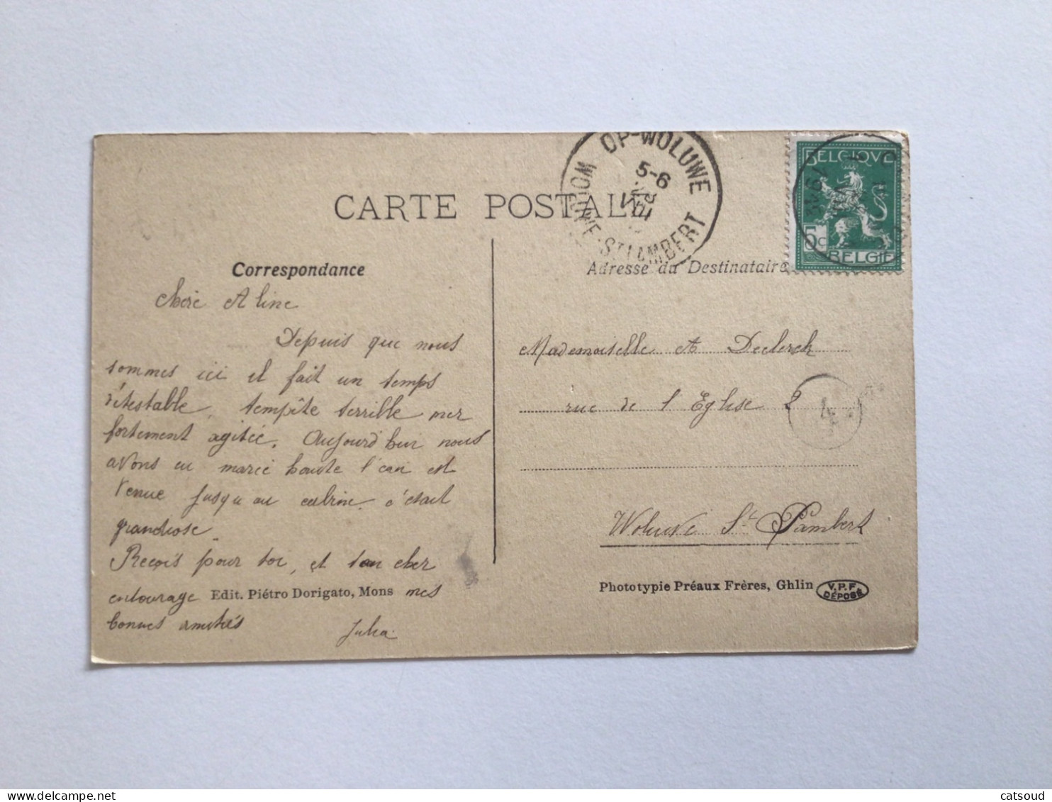 Carte Postale Ancienne (1901) La Panne La Cloche In De Klok, établissement Artistique - De Panne