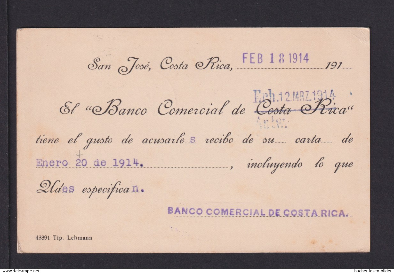 1914 - 4 C. Ganzsache (P 14) Ab San Jose Nach Remscheid - Costa Rica