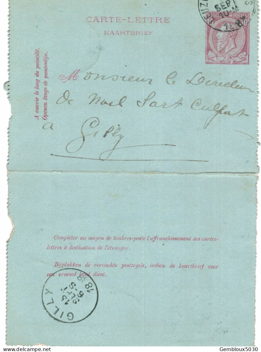 Carte-lettre N° 46 écrite De Leuze-Longchamps Vers Gilly - Letter-Cards