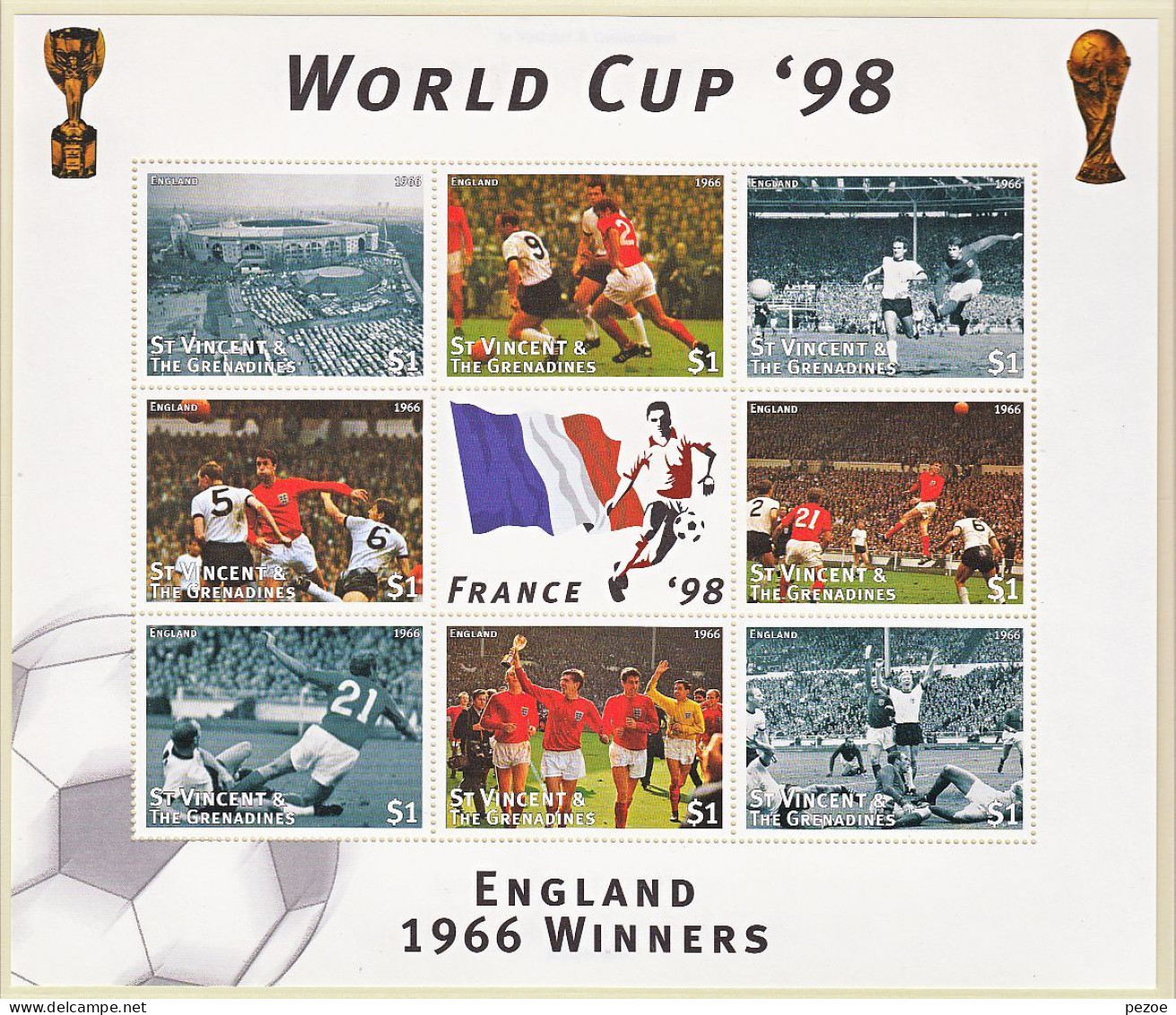 Football / Soccer / Fussball - WM 1998:  St. Vincent/Grenadines   Kbg ** - 1998 – Francia