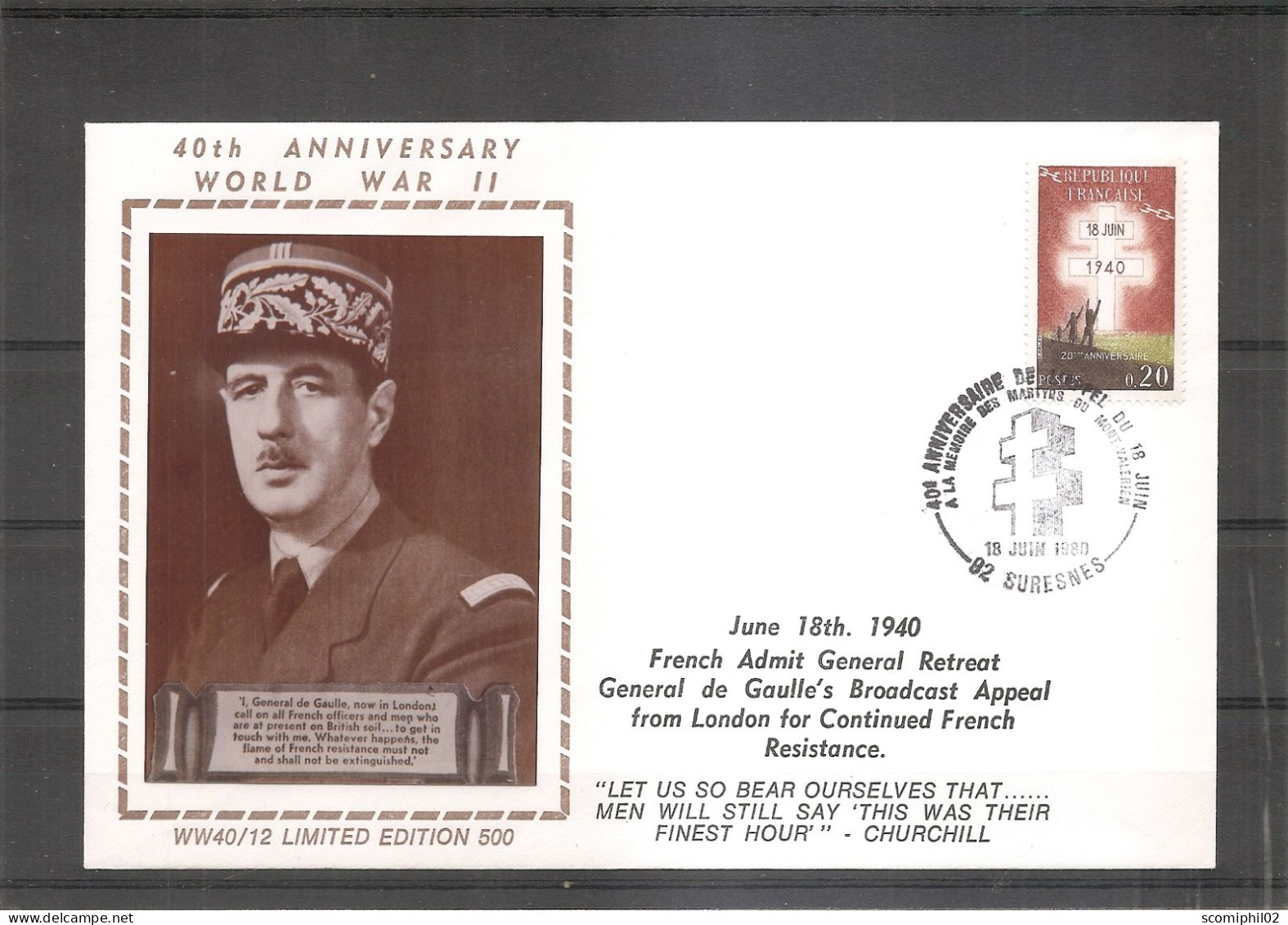 DeGaulle - Appel De Juin 1940 ( Commémoratif De France De 1980 à Voir) - De Gaulle (General)