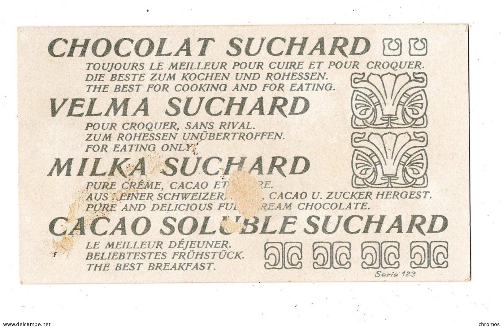 Chromo Chocolat Suchard, S 123 / 12, Assez Rare Serie Des Phénomènes Météorologiques, Arce En - Suchard