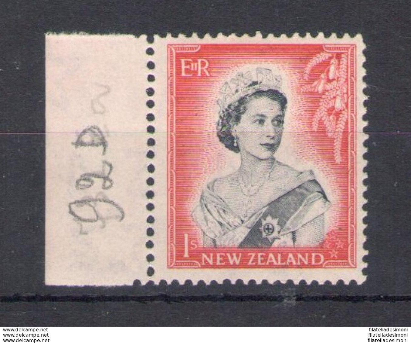 1953-59 NEW ZEALAND - SG 732b - Die II - Elisabetta II - MNH** - Other & Unclassified