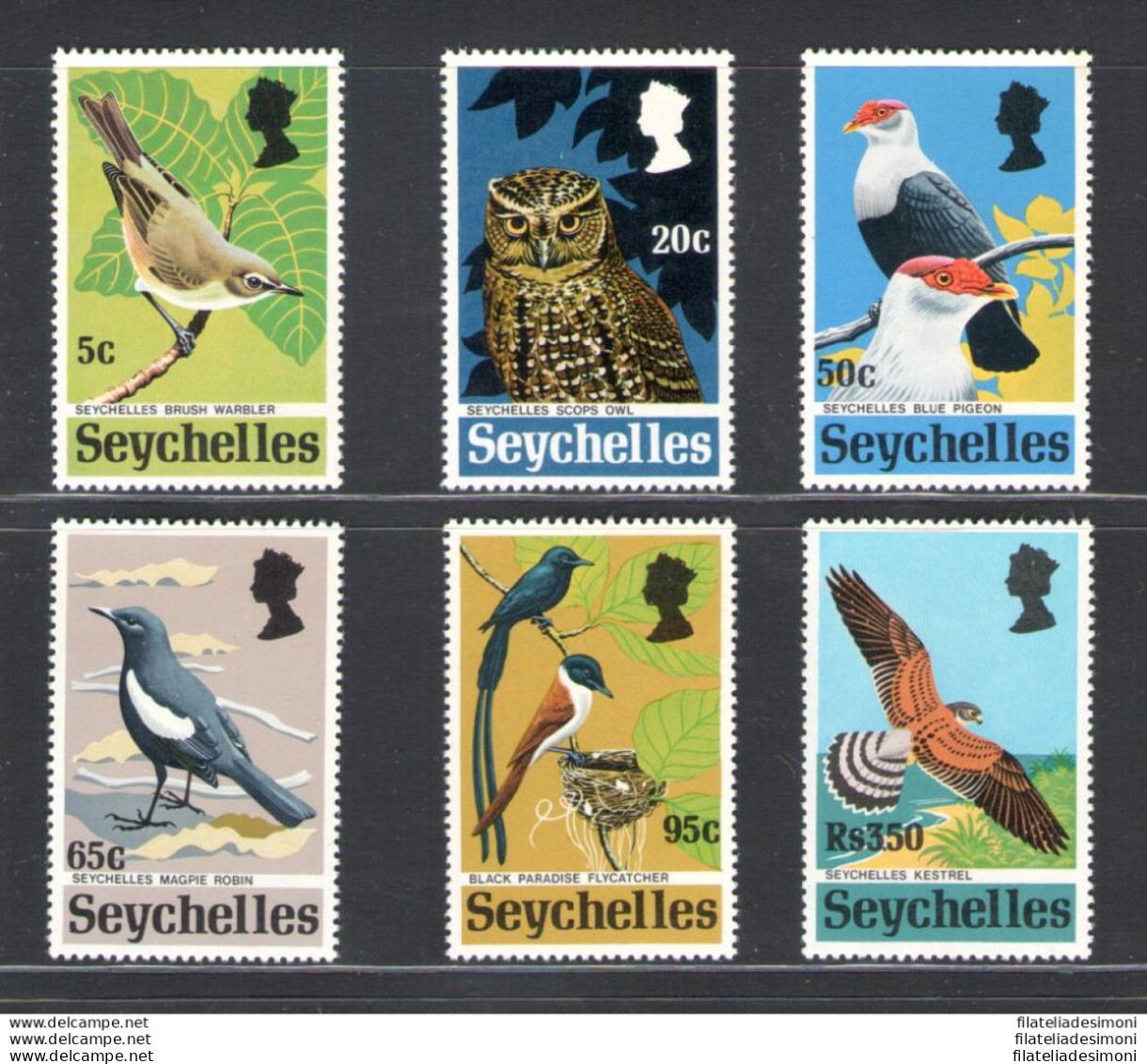 1972 SEYCHELLES, Stanley Gibbons N. 308-13 - Serie Di 6 Valori - Uccelli - MNH** - Other & Unclassified