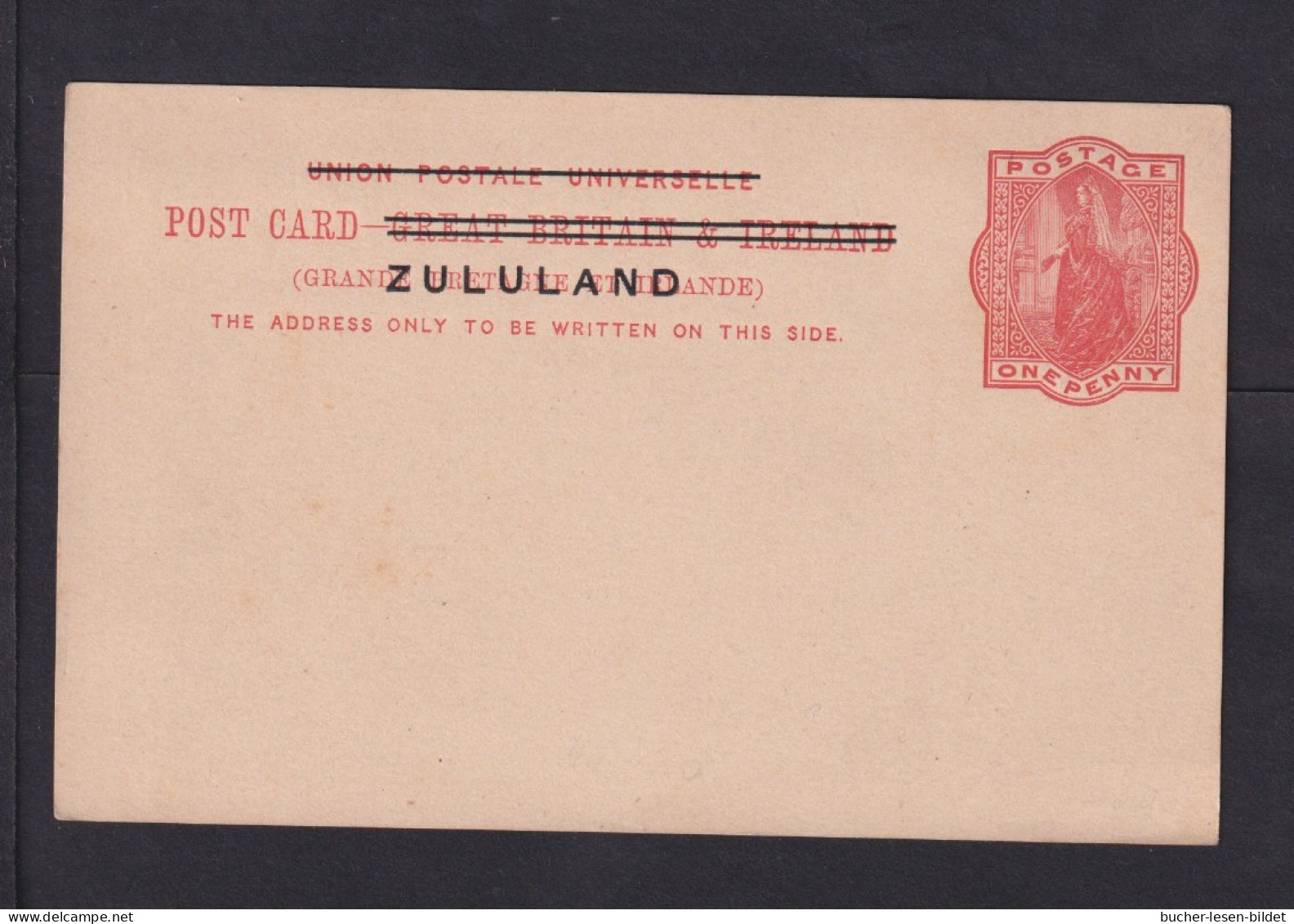 1 P. Überdruck-Ganzsache (P 2) - Ungebraucht - Zululand (1888-1902)