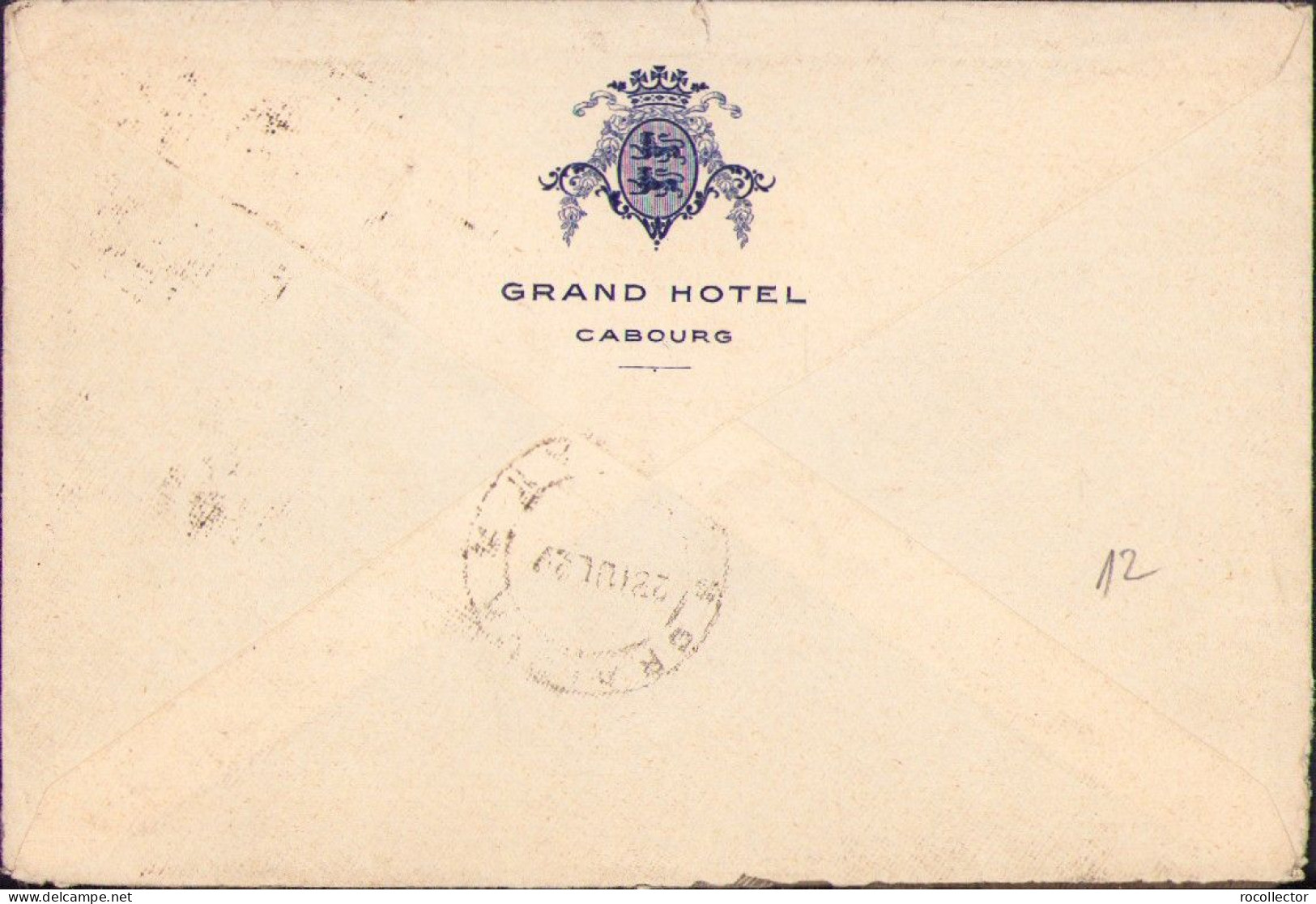 Grand Hotel Cabourg En-tête Letter And Paper, 1927, With 4 Stamps Of 40 Centimes, Circulated Calvados-Craiova A2497N - Collections