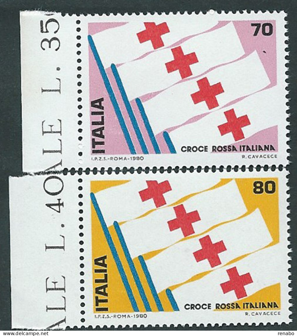 Italia, Italy, Italien, Italie 1980 ; Croce Rossa Italiana, Italian Red Cross, Serie Completa. Nuovi, Di Bordo. - Red Cross