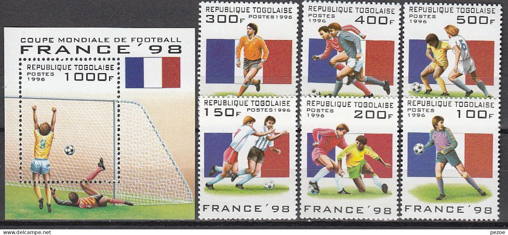 Football / Soccer / Fussball - WM 1998:  Togo   6 W + Bl ** - 1998 – Frankreich