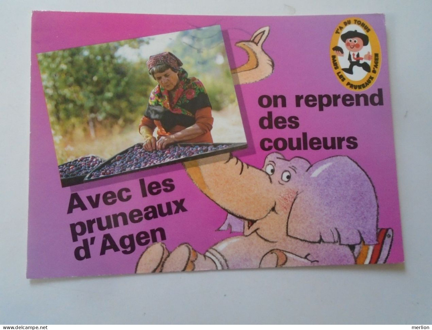 D203179   CPM   Elephant   -Carte Publicité Pour Avec Les Pruneaux D'Agen  - 1993 Agen - Elefantes