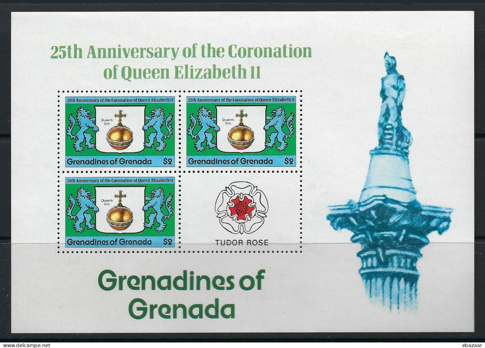 GRENADA GRENADINES 1978 Royalty, Kings & Queens Of England, Queen Elizabeth II, Silver Jubilee Stamps 3 Sheets MNH - Grenada (1974-...)
