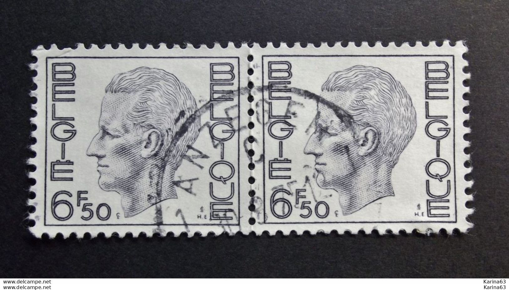 Belgie Belgique - 1974 - OPB/COB N° 1744  ( 2 Values ) Koning Boudewijn Type Elstrom  Obl. Anzegem - Oblitérés