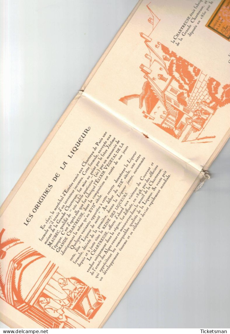 Superbe Fascicule Présentation "Liqueur la Chartreuse" Histoire, présentation Daté Automne 1934