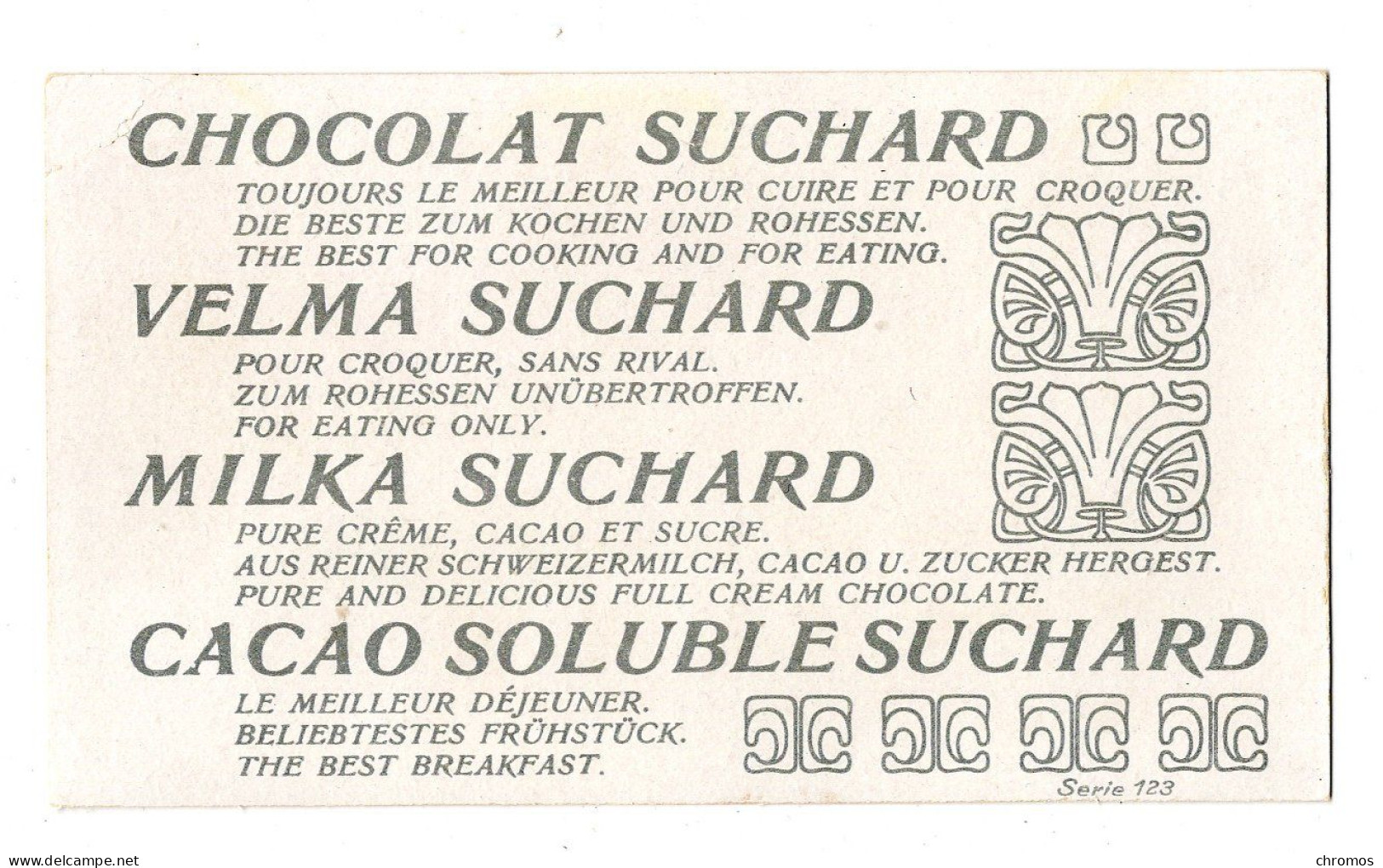 Chromo Chocolat Suchard, S 123 / 4, Assez Rare Serie: Phénomènes Météorologiques - Suchard