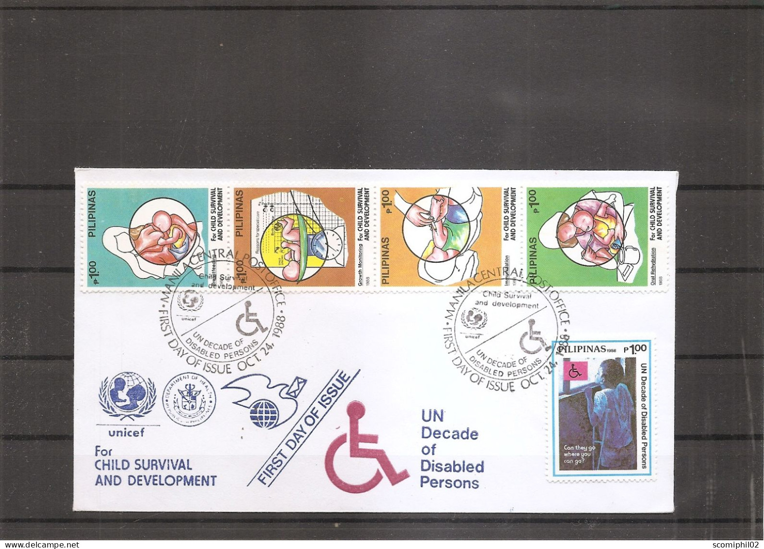 Handicapés ( FDC Des Philippines De 1988 à Voir) - Handicaps