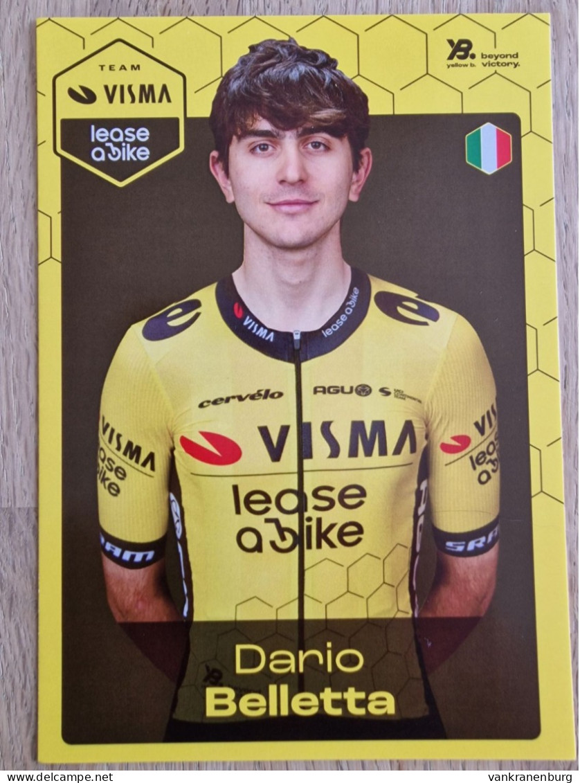 Card Dario Belletta - Team Visma-Lease A Bike Development - 2024 - Cycling - Cyclisme - Ciclismo - Wielrennen - Cyclisme