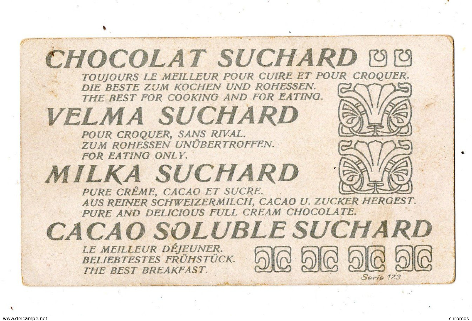 Chromo Chocolat Suchard, S 123 / 5, Assez Rare Serie: Phénomènes Météorologiques - Suchard