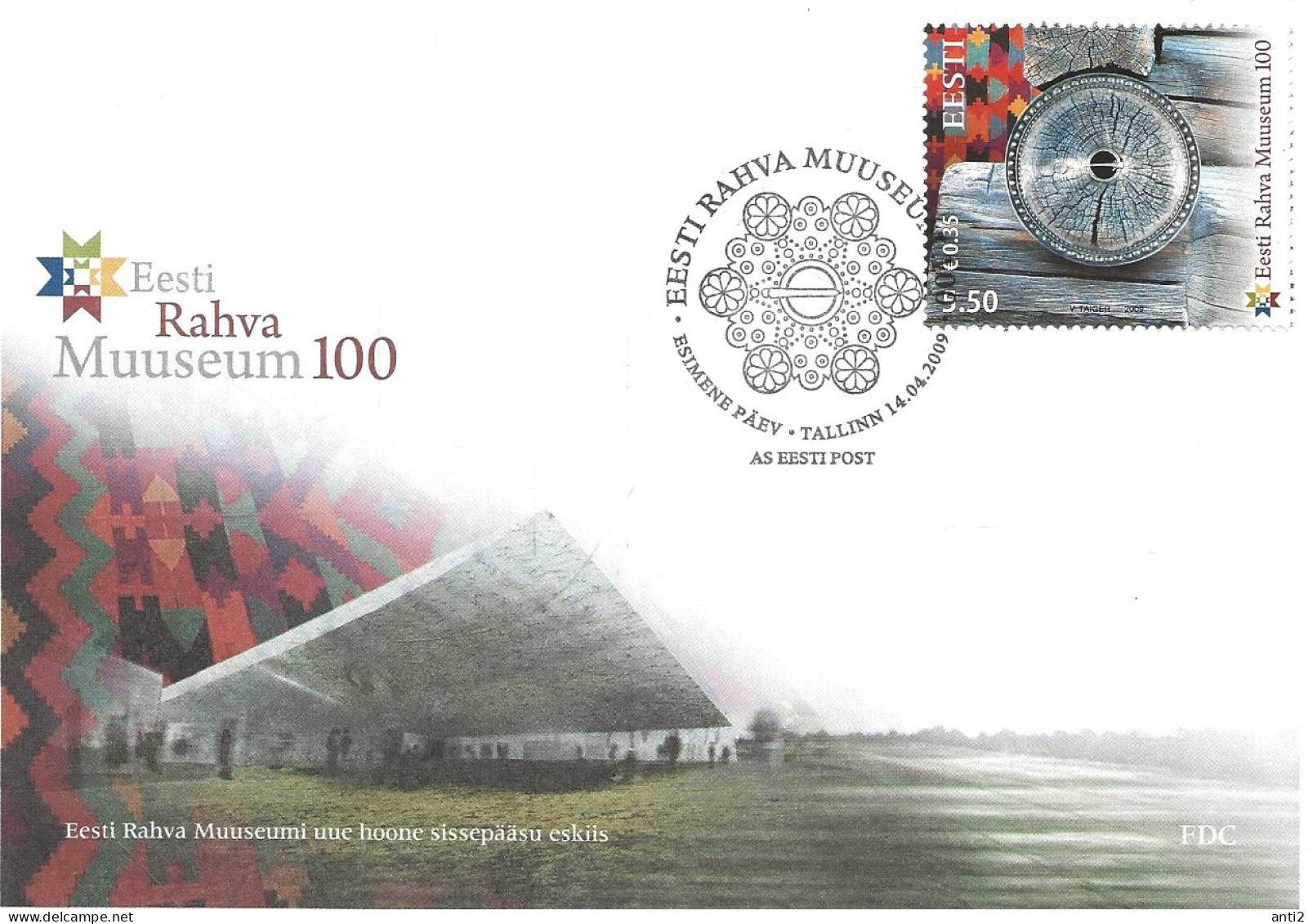 Estonia Eesti Estland 2009 100 Years Of The Estonian Folk Museum, Tallinn  Mi 635  FDC - Estonia