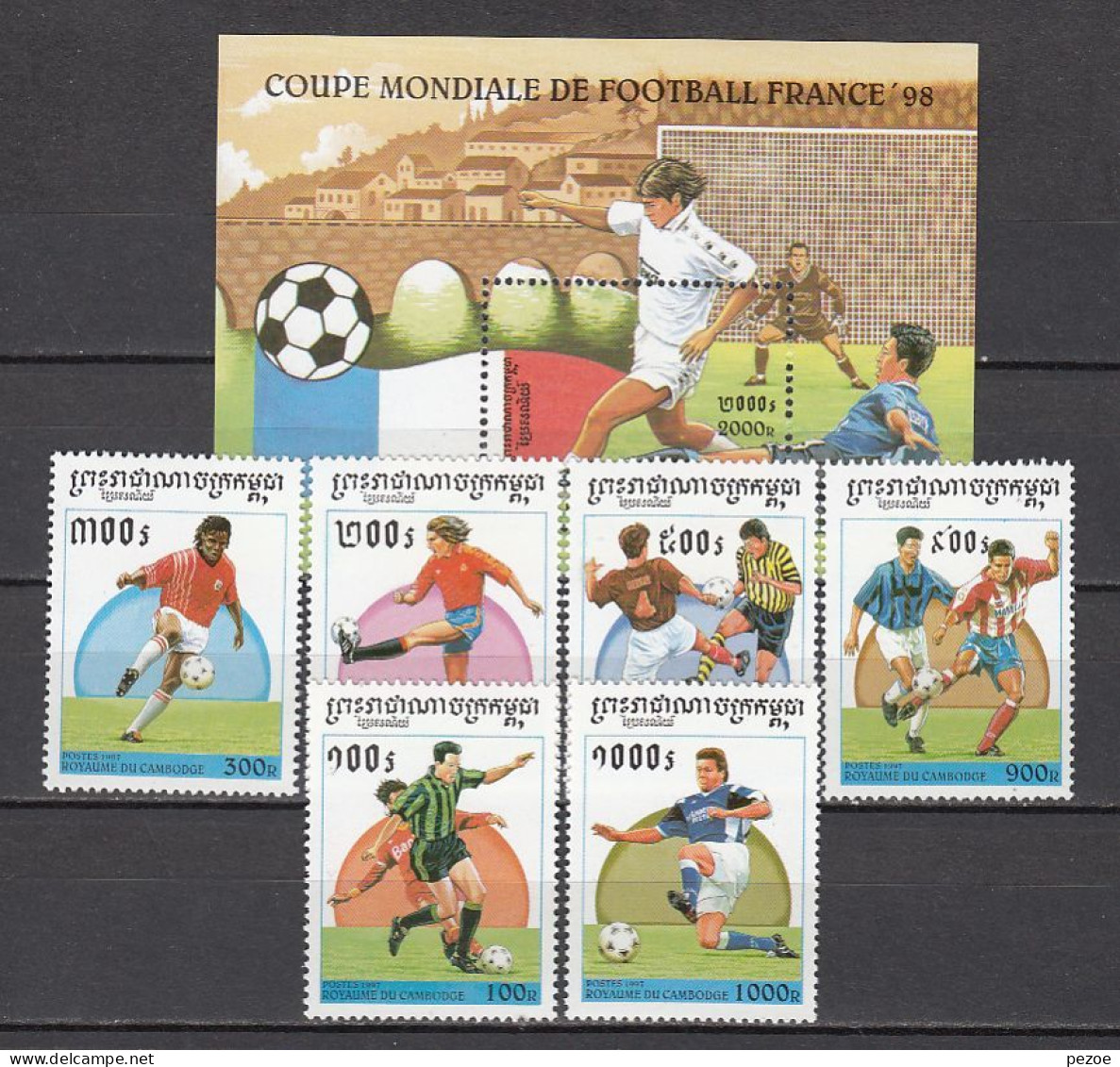 Football / Soccer / Fussball - WM 1998: Kambodscha  6 W + Bl ** - 1998 – France