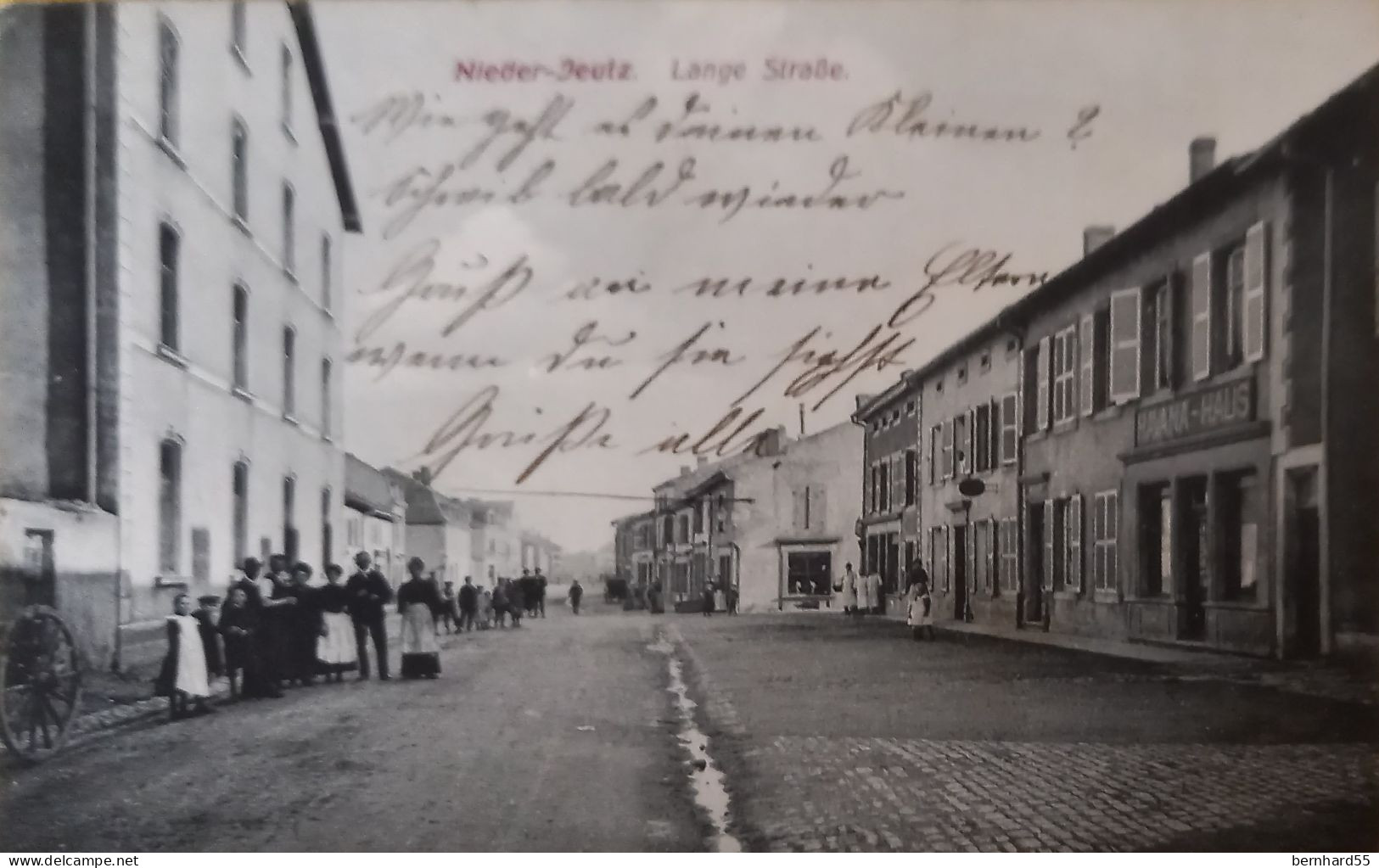 Basse-Yutz Nieder-Jeutz Lange Straße Postalisch Gelaufen 1907 Schwarz/weiß - Other & Unclassified