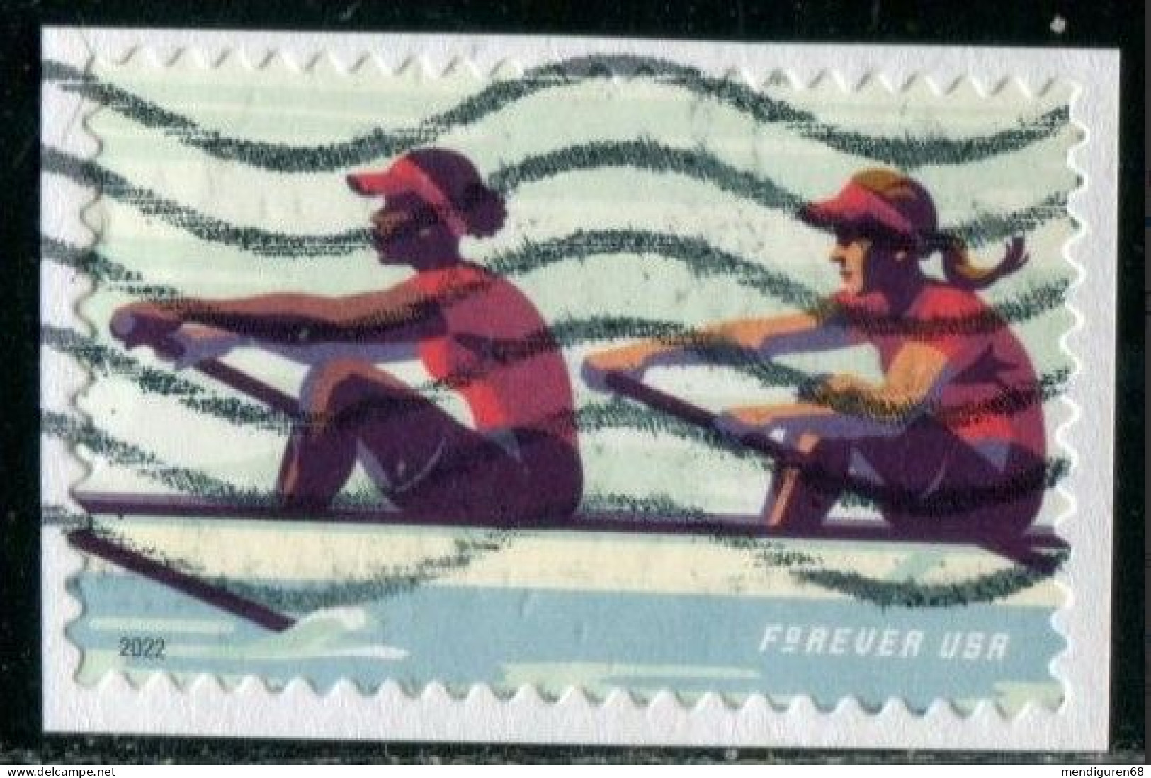 VEREINIGTE STAATEN ETATS UNIS USA 2022 WOMEN'S ROWING (RED SHIRTS WITH OAR IN WATER) F USED ON PAPER SN 5695 YT 5531 - Oblitérés
