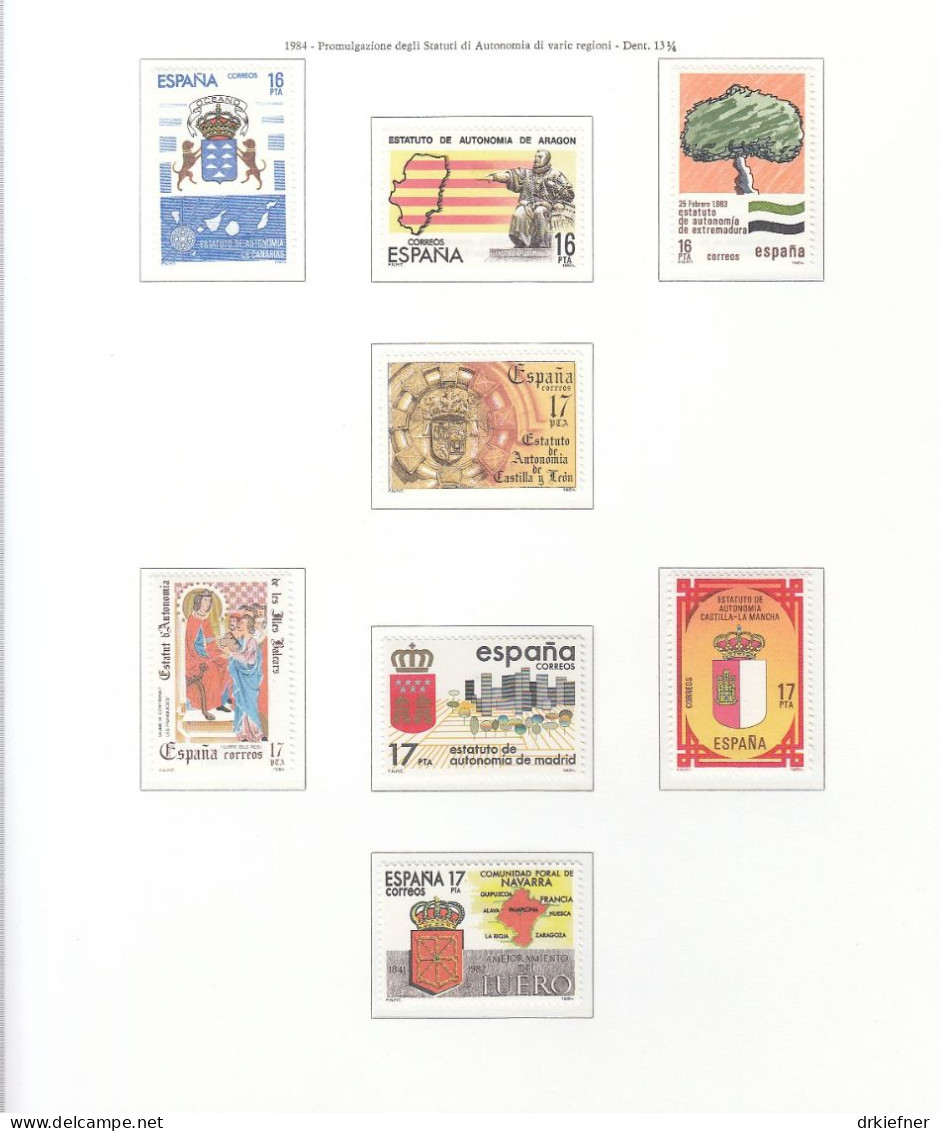 SPANIEN  Jahrgang 1985, Postfrisch **, 2618-2662 Mit Block 27 - Années Complètes