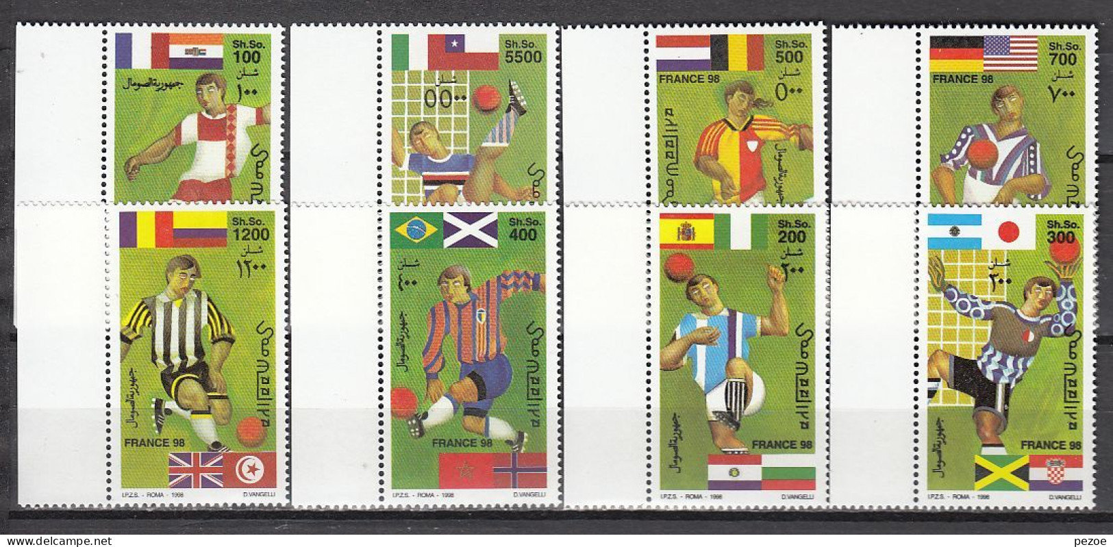 Football / Soccer / Fussball - WM 1998:  Somalia  8 W + Bl ** - 1998 – Frankreich