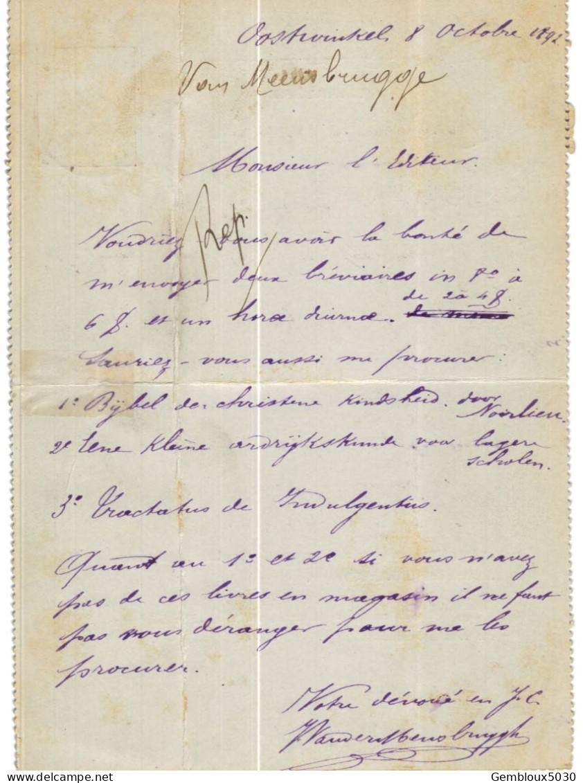 Carte-lettre N° 46 écrite De Somergem Vers Malines (pli) - Letter-Cards
