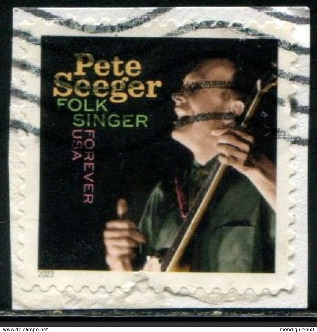 VEREINIGTE STAATEN ETATS UNIS USA 2022 FOLK MUSICIAN PETE SEEGER F USED ON PAPER SN 5708 - Oblitérés