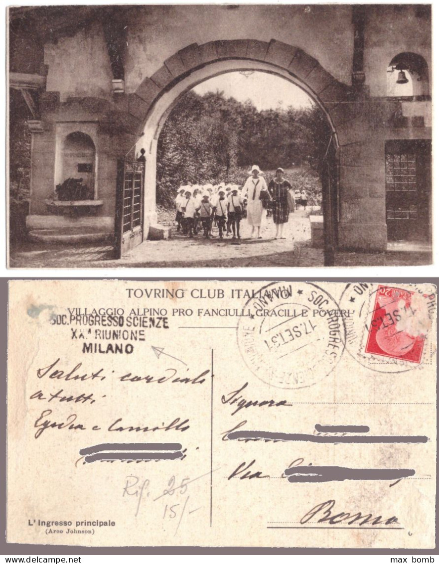 1931 BOAREZZO 1 Touring Club Italiano - Villaggio Alpino Pro Fanciulli Gracili ANNULLO SOCIETà ECC... - Varese