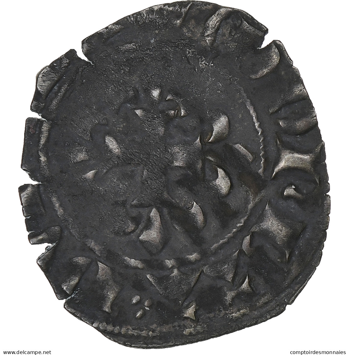France, Philippe VI, Double Parisis, 1328-1350, Billon, TB, Duplessy:269 - 1328-1350 Philippe VI Le Fortuné