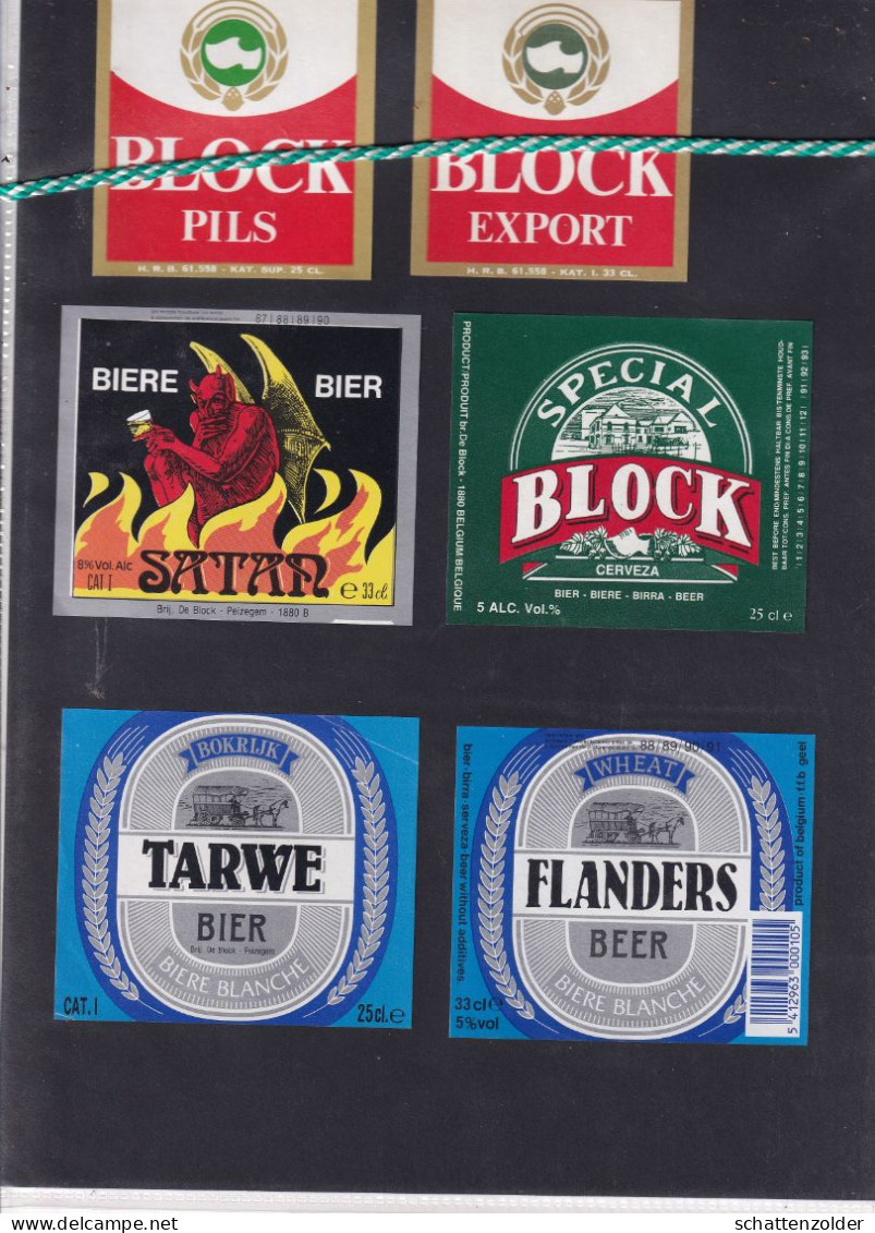 Lot Bier Etiketten Brouwerij Brasserie De Block, Peizegem (Merchtem) - Bière