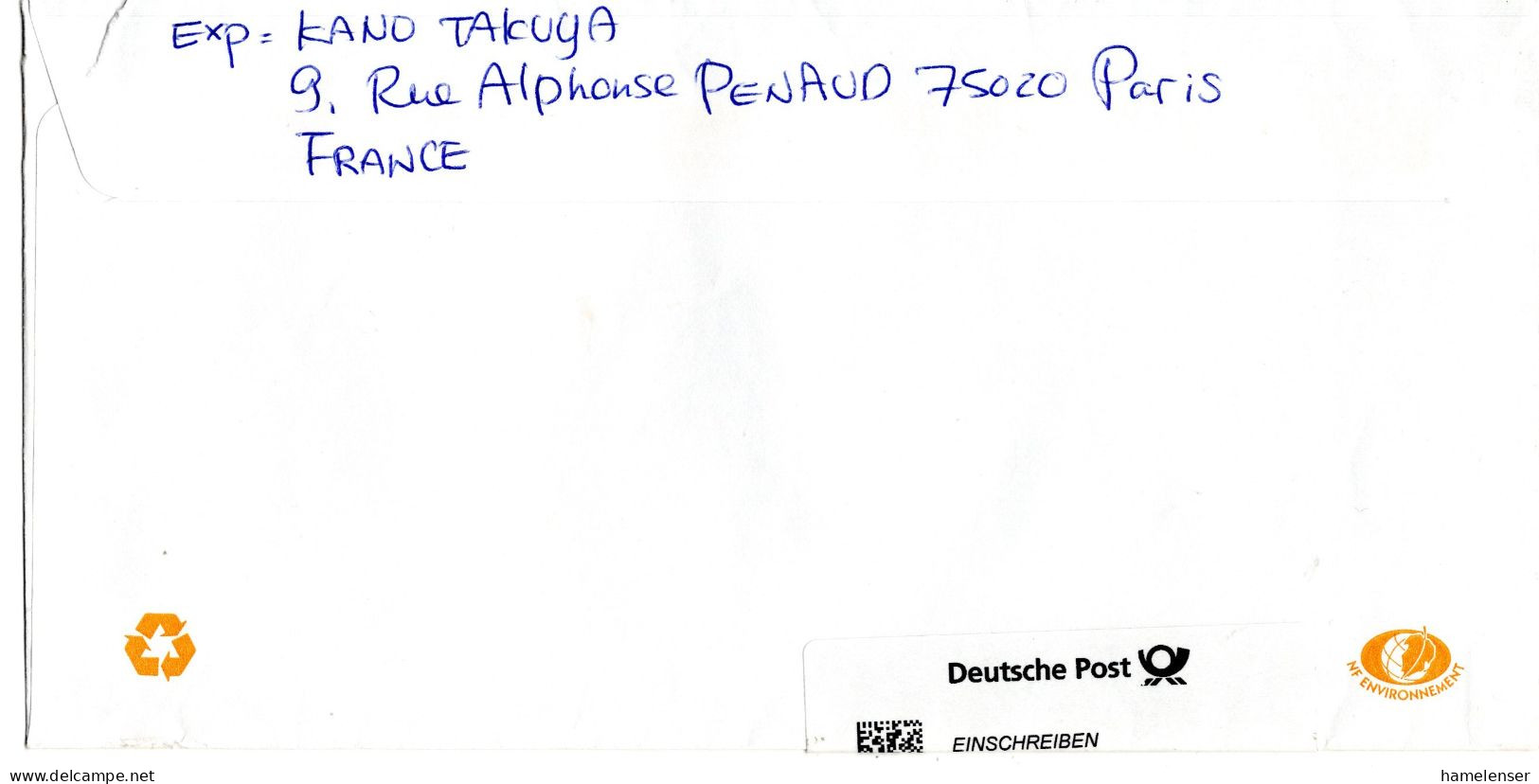 L78935 - Frankreich - 2012 - €5,07 ATM EF A R-Bf PARIS -> Deutschland - Lettres & Documents