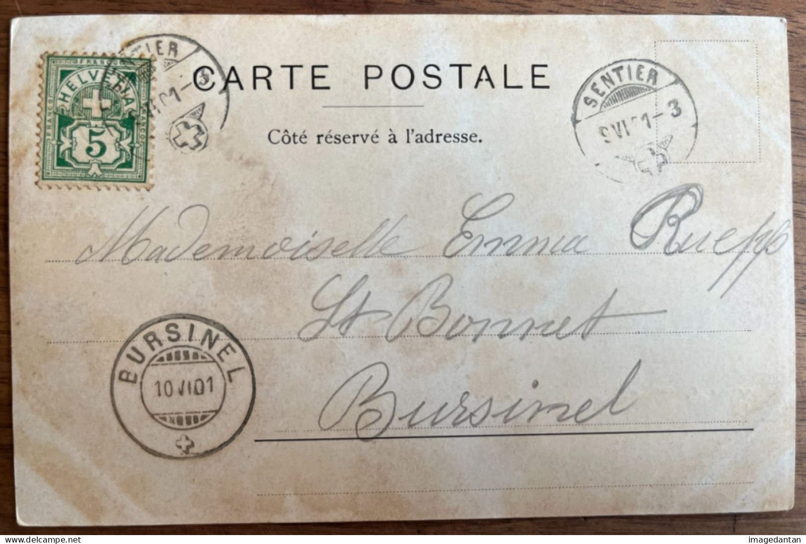 Hôtel Du Marchairuz - Attelage De Chiens Avec Luge - Sadag SC Genève - A Circulé En 1901 - SENTIER - BURSINEL - Bière