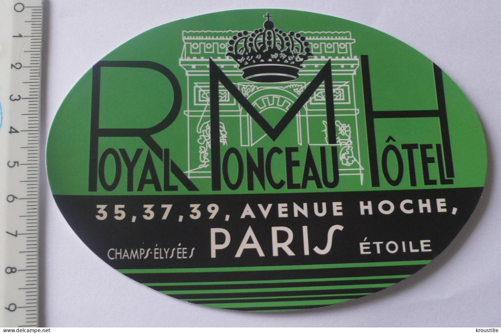 AUTOCOLLANT HOTEL ROYAL MONTCEAU PARIS - Autocollants