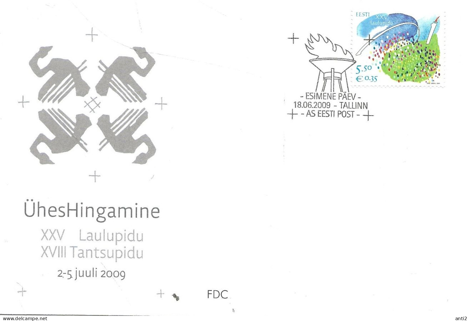 Estonia Eesti Estland 2009 25th Song Festival  Mi 641 FDC - Estonie