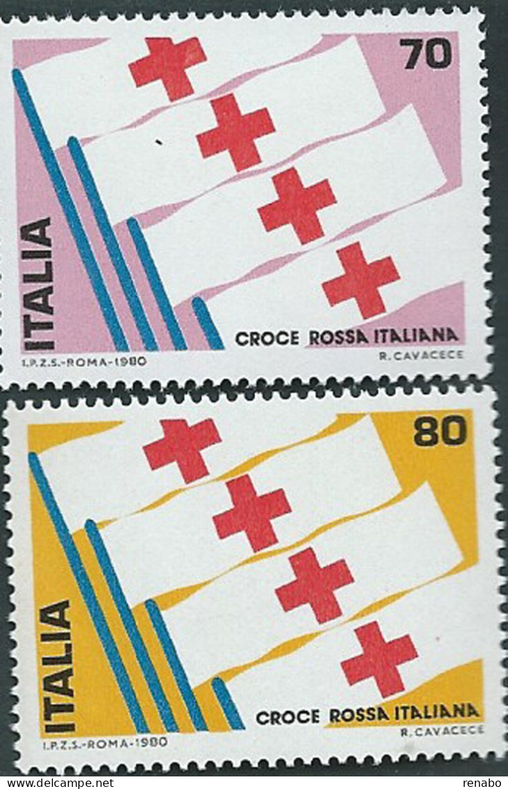 Italia 1980 ; Croce Rossa Italiana, Serie Completa. - 1971-80: Neufs