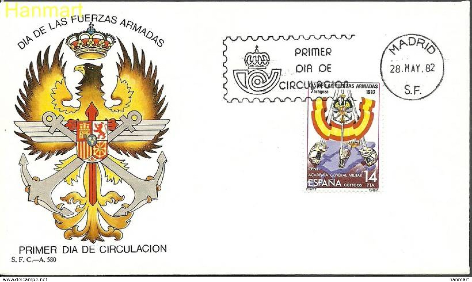 Spain 1982 Mi 2547 FDC  (FDC ZE1 SPN2547) - Militaria