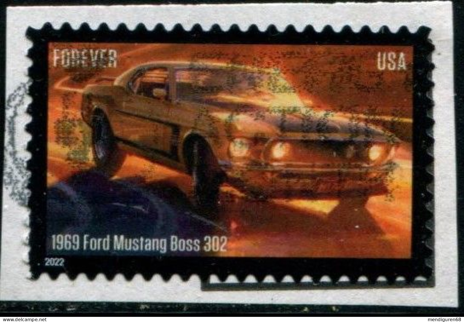 VEREINIGTE STAATEN ETATS UNIS USA 2022 PONY CARS: 1969 FORD MUSTANG BOSS 302 USED ON PAPER SN 5715 - Used Stamps
