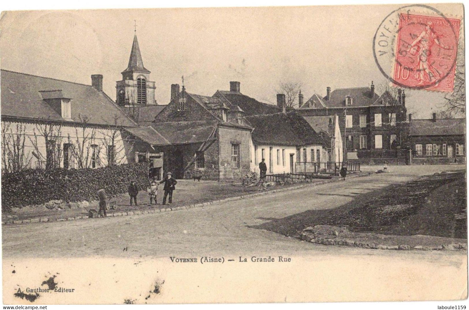 AISNE 02 VOYENNE : LA GRANDE RUE -  ANIMATION ENFANTS ADULTES - CIRCULEE VERS NARBONNE AUDE USINE A GAZ - Other & Unclassified