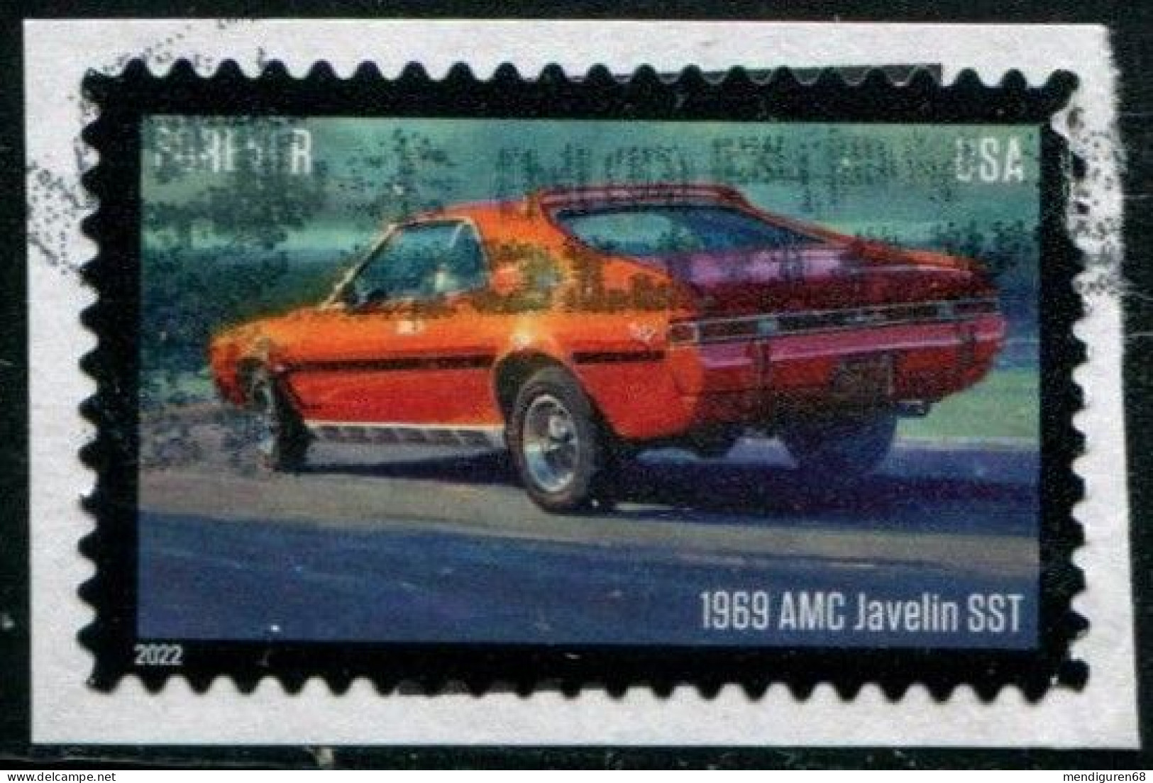 VEREINIGTE STAATEN ETATS UNIS USA 2022 PONY CARS: 1969 AMC JAVELIN SST USED ON PAPER SN 5719 - Used Stamps