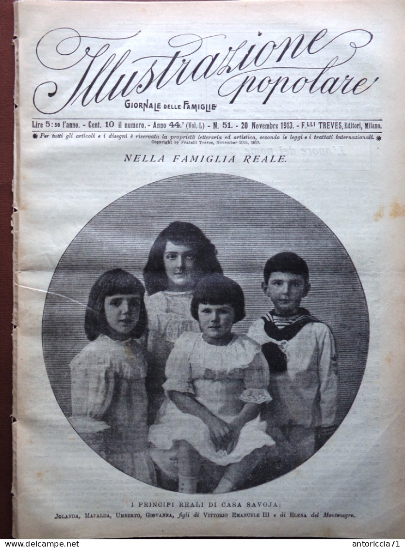 L'Illustrazione Popolare 20 Novembre 1913 Principi Savoia Rodi Bridges Wallace - Otros & Sin Clasificación