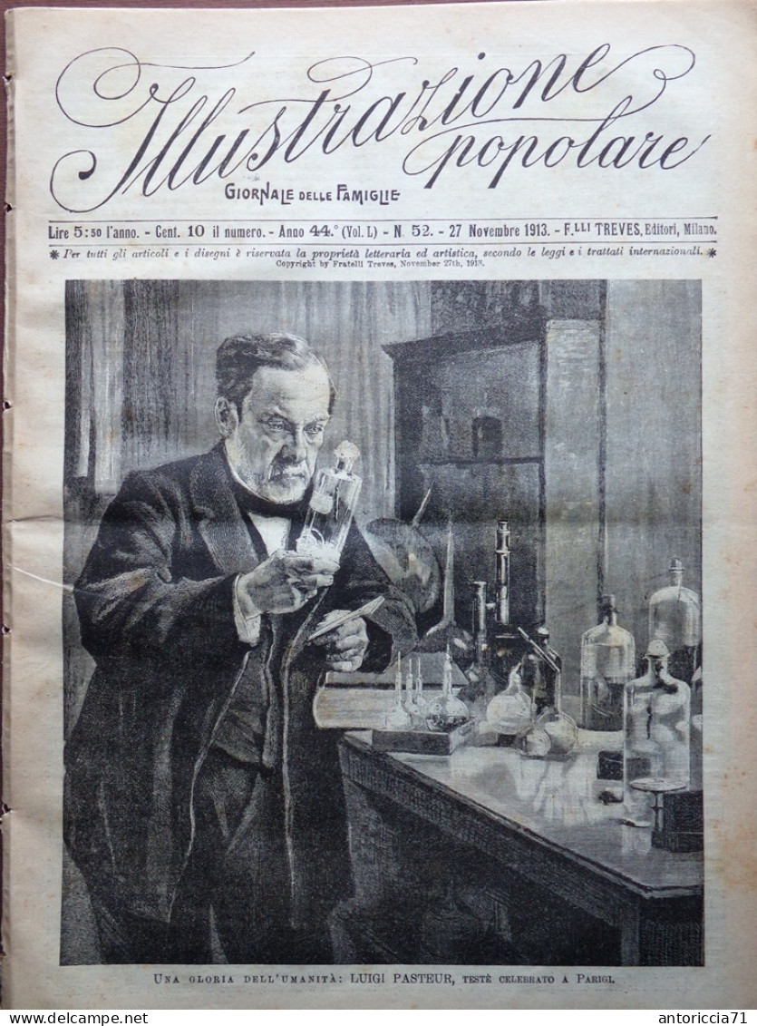 L'Illustrazione Popolare 27 Novembre 1913 Louis Pasteur Mascagni Telefono Marchi - Otros & Sin Clasificación