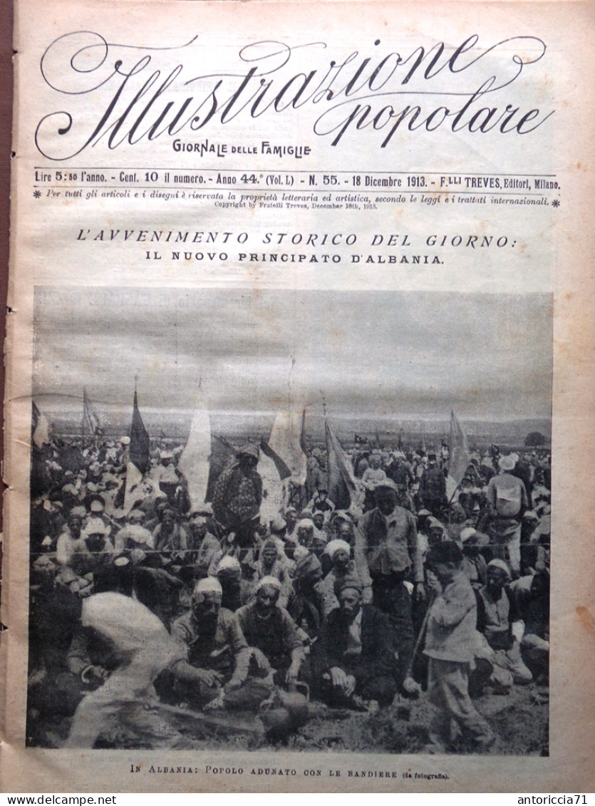 L'Illustrazione Popolare 18 Dicembre 1913 Canale Panama Principato Albania Gozzi - Autres & Non Classés