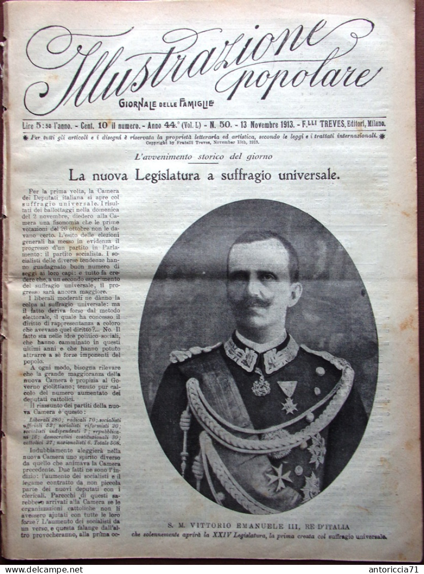 L'Illustrazione Popolare 13 Novembre 1913 Suffragio Universale Re Wagner Tripoli - Other & Unclassified