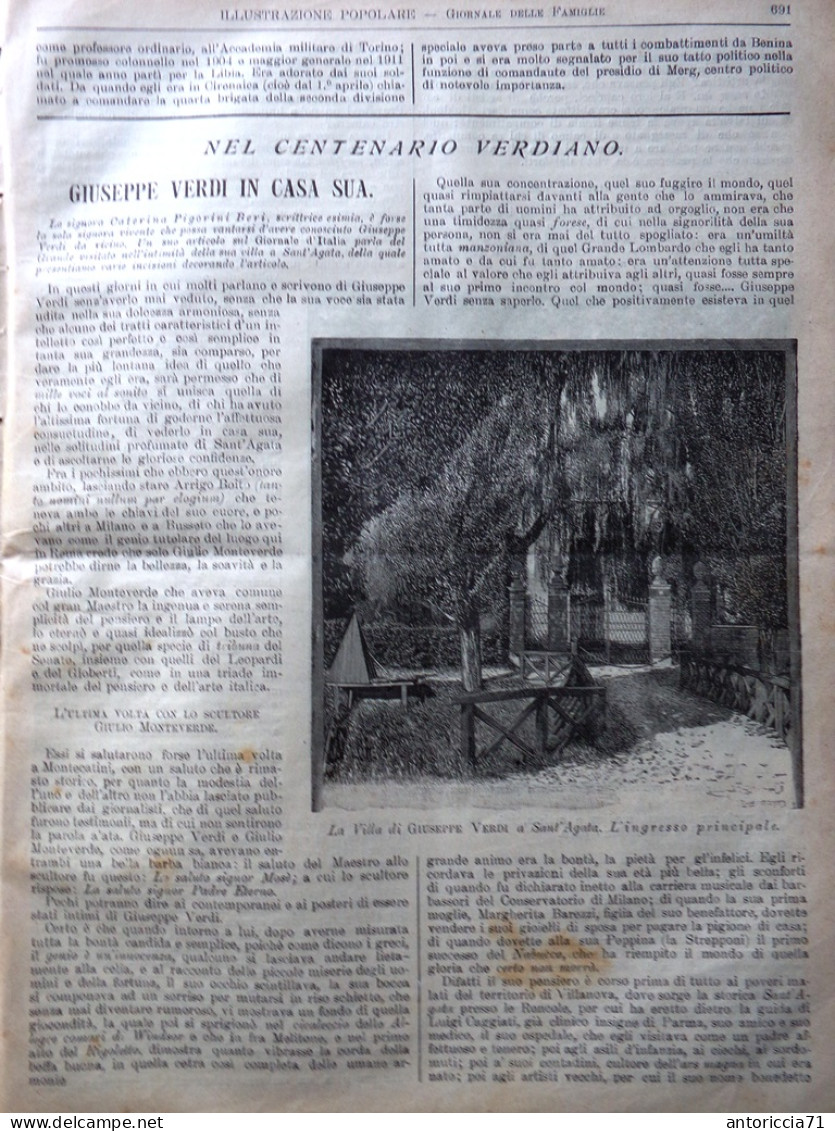 L'Illustrazione Popolare 2 Ottobre 1913 Morte Salsa Torelli Verdi Bodoni Scutari - Autres & Non Classés