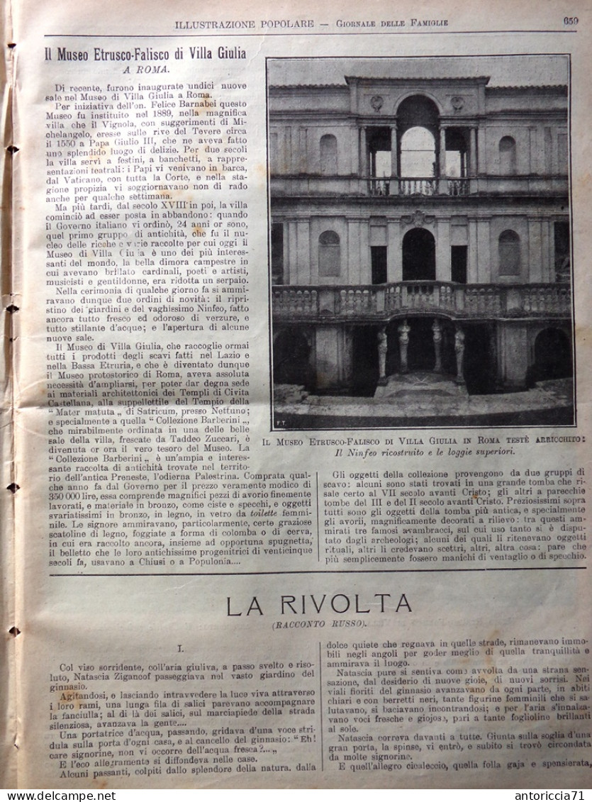 L'Illustrazione Popolare 18 Settembre 1913 Centenario Del Boccaccio Villa Giulia - Autres & Non Classés