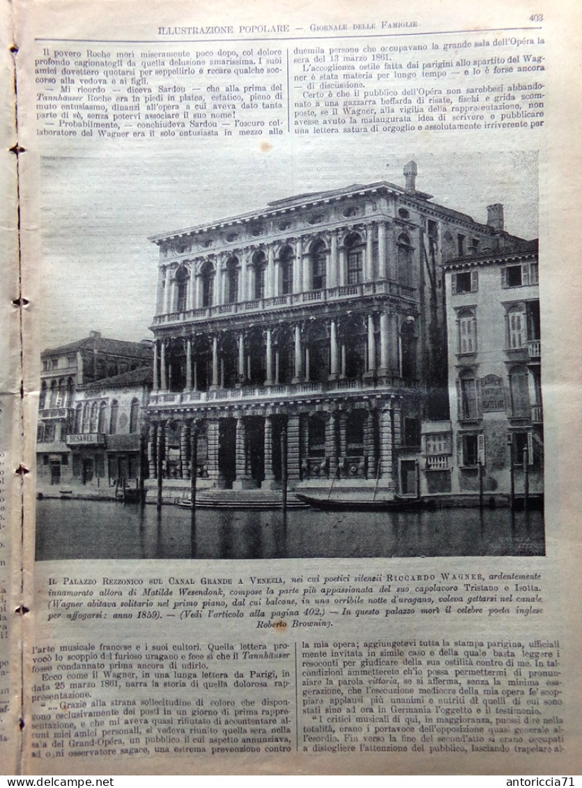 L'Illustrazione Popolare 29 Maggio 1913 Centenario Richard Wagner Liszt Venezia - Autres & Non Classés